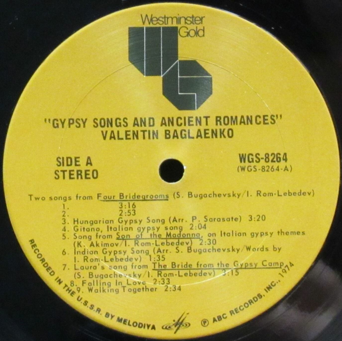 Valentin Baglaenko. Gypsy Songs and Ancient Romances