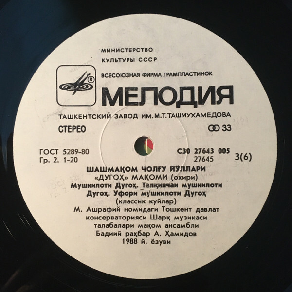 ИНСТРУМЕНТАЛЬНЫЕ ЧАСТИ ШАШМАКОМА.