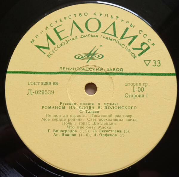 РУССКАЯ ПОЭЗИЯ В МУЗЫКЕ. Романсы на слова Я. Полонского.