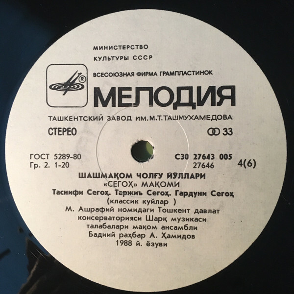 ИНСТРУМЕНТАЛЬНЫЕ ЧАСТИ ШАШМАКОМА.