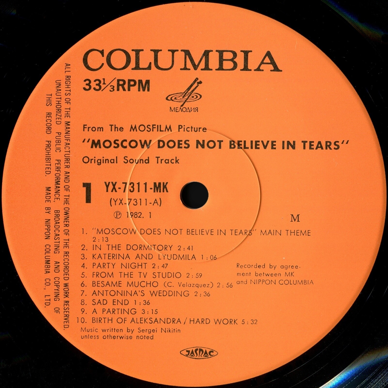 "Moscow Does Not Believe In Tears". Original Soundtrack