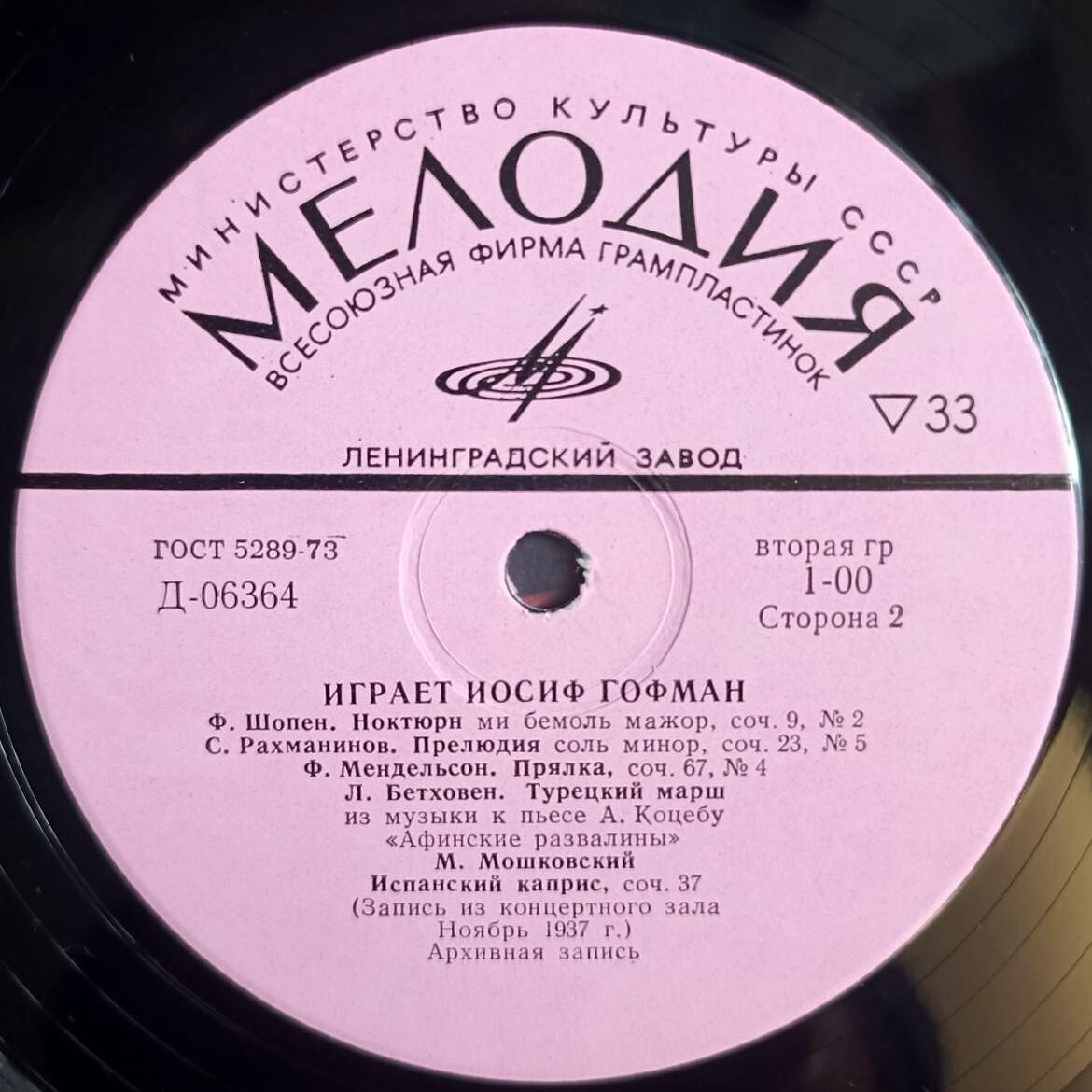 Играет Иосиф ГОФМАН (ф-но)