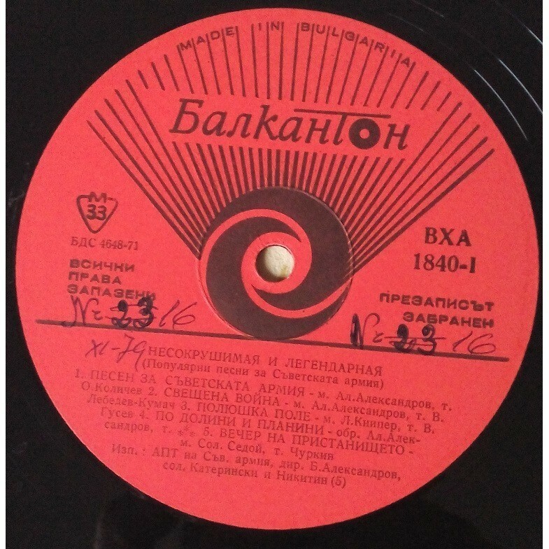 Несокрушимая и легендарная. Популярни песни за Съветската армия