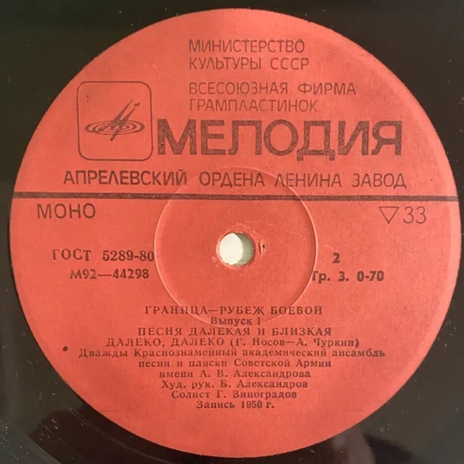 ГРАНИЦА - РУБЕЖ БОЕВОЙ, вып. 1: Песня далекая и близкая