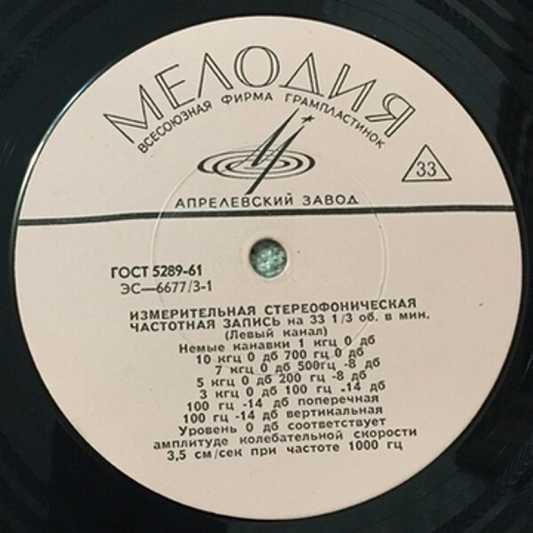 Измерительная стереофоническая частотная запись