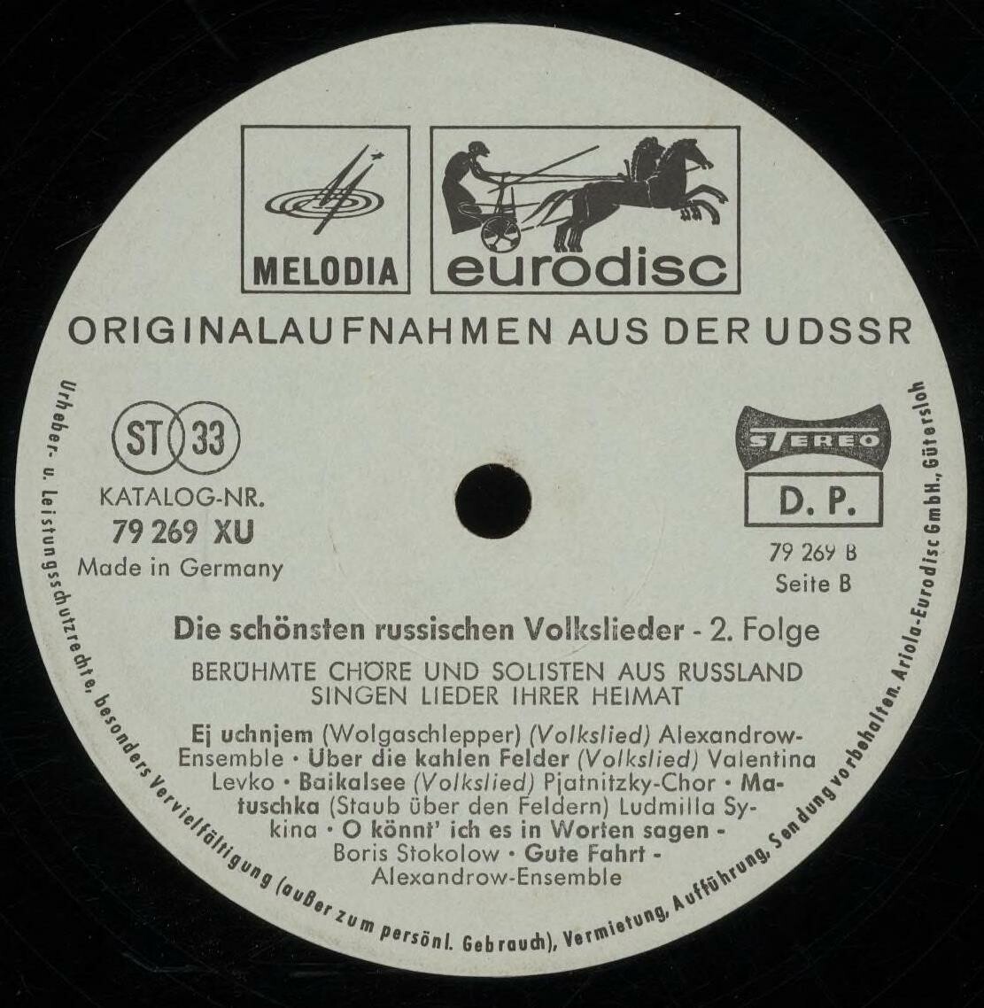 Die schönsten Russischen Volkslieder. 2.Folge