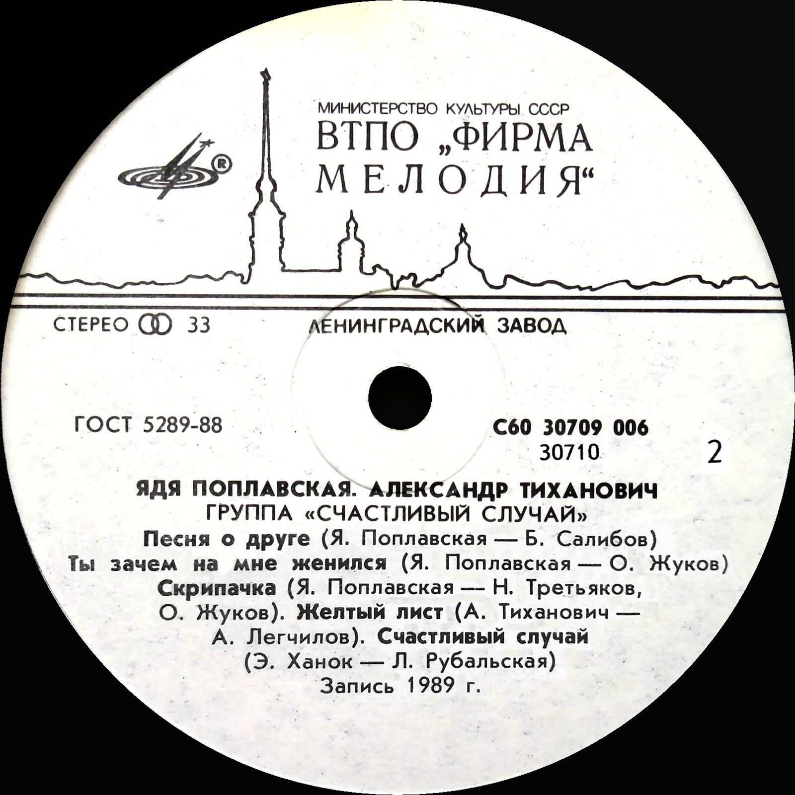 Ядя ПОПЛАВСКАЯ, Александр ТИХАНОВИЧ, группа "СЧАСТЛИВЫЙ СЛУЧАЙ"