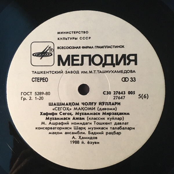 ИНСТРУМЕНТАЛЬНЫЕ ЧАСТИ ШАШМАКОМА.