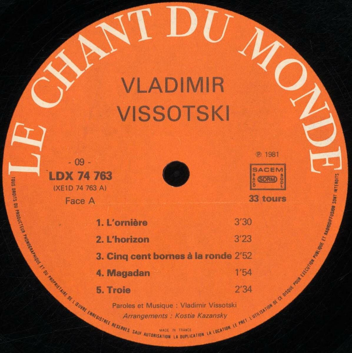 Vladimir Vissotski. Le vol arrêté