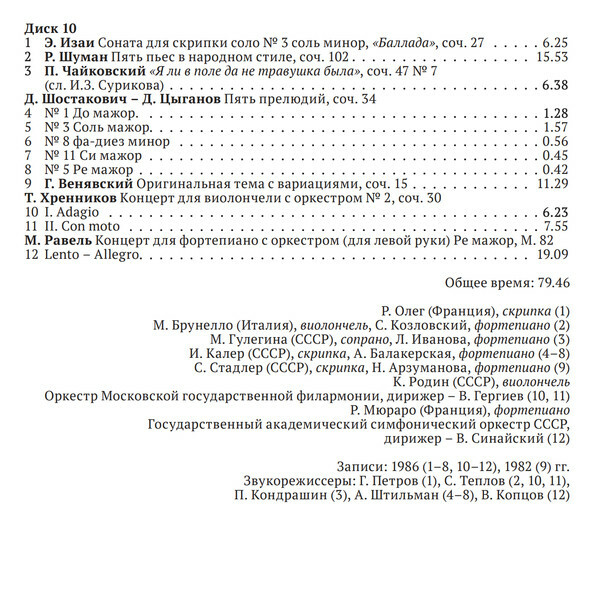 Из истории Конкурса им. П. И. Чайковского. Фонодокументы
