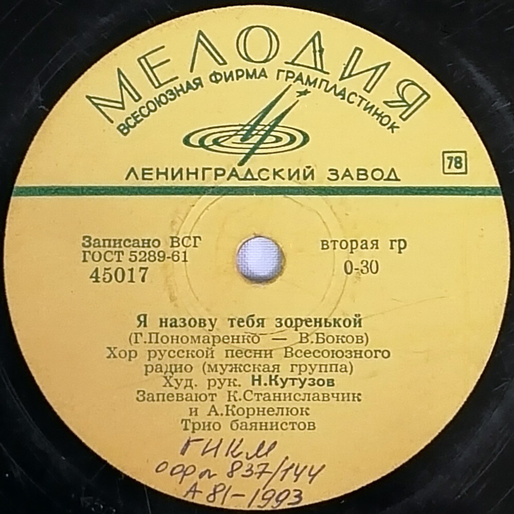 Я назову тебя зоренькой / Фабричная полька