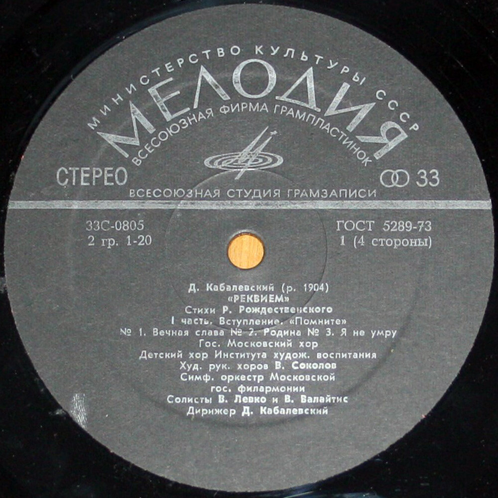 Д. Кабалевский (1904–1987). «Реквием» (на стихи Р. Рождественского)