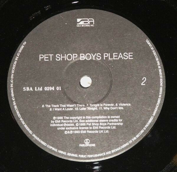 PET SHOP BOYS. Please