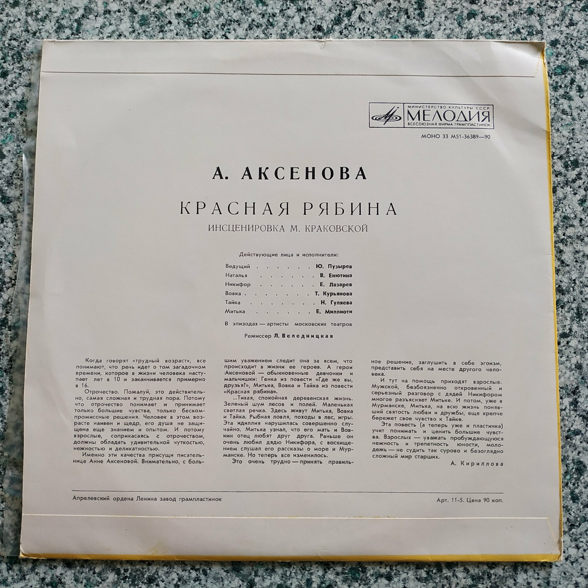 А. Аксенова. Красная рябина (инсценировка)