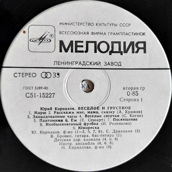 Юрий Корнаков. «Весёлое и грустное»