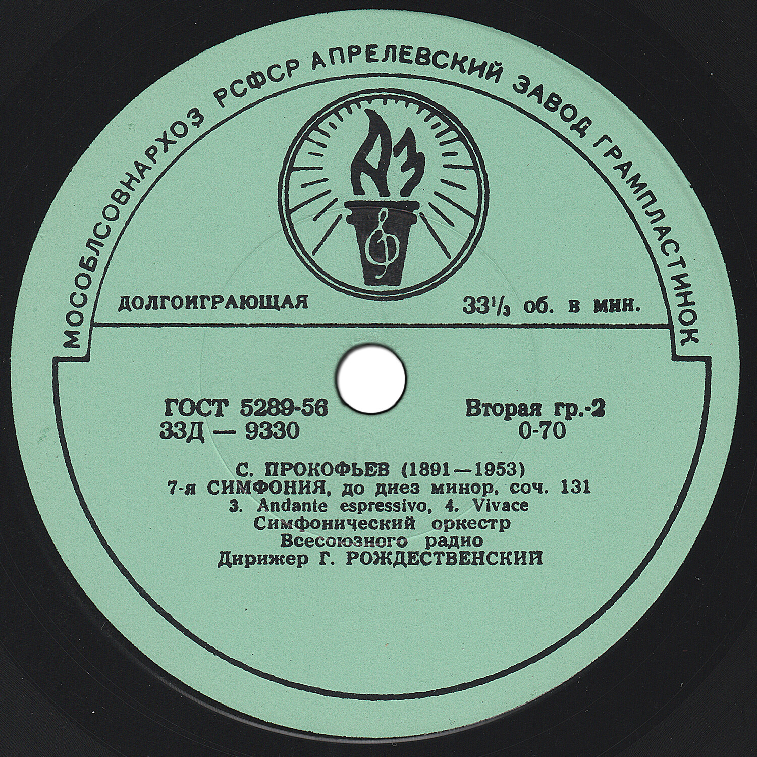 С. ПРОКОФЬЕВ (1891-1953) Симфония № 7 до диез минор, соч. 131 (СО ВР, Г. Рождественский)