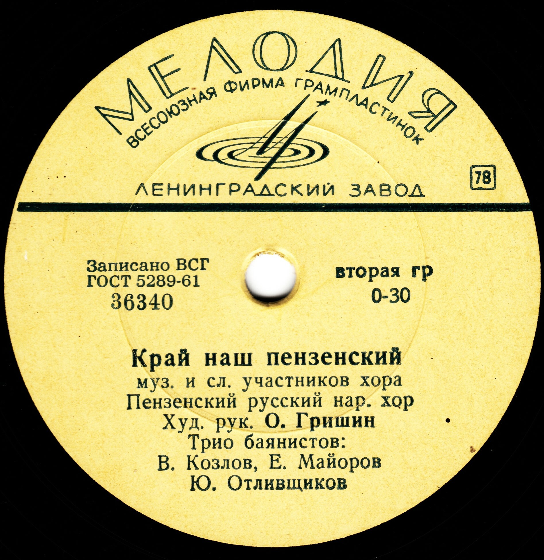 Пензенский русский народный хор — Восемнадцать лет / Край наш Пензенский