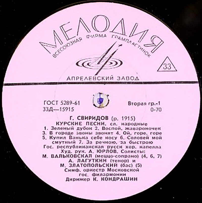 Г. Свиридов (1915-1998) «Курские песни» / Музыка для камерного оркестра