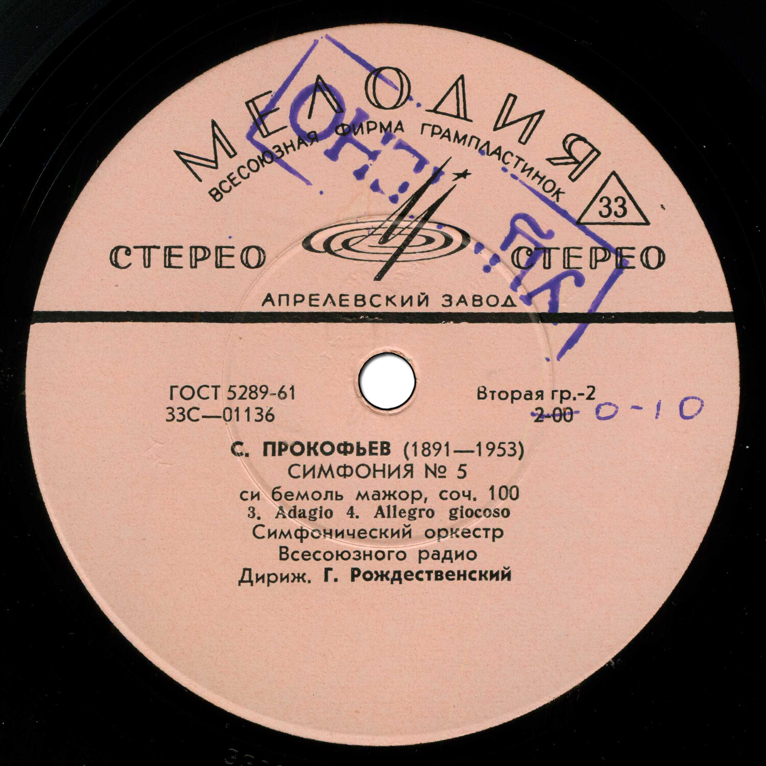 С. Прокофьев: Симфония № 5, соч. 100 (Г. Рождественский)