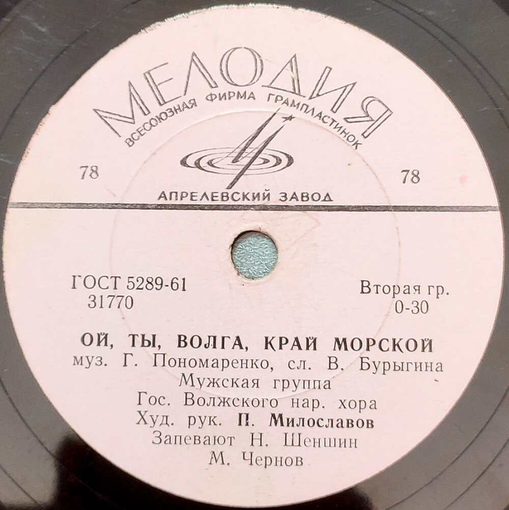 Волжский хор – Ой, ты, Волга, край морской / Ивушка