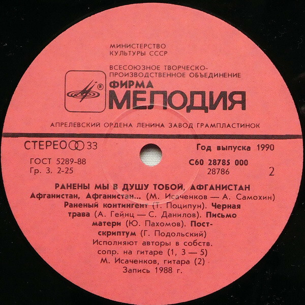 РАНЕНЫ МЫ В ДУШУ ТОБОЙ, АФГАНИСТАН. Песни воинов-интернационалистов и их друзей