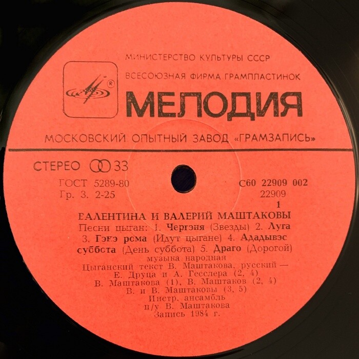 Валентина и Валерий Маштаковы. Песни цыган