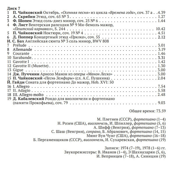 Из истории Конкурса им. П. И. Чайковского. Фонодокументы