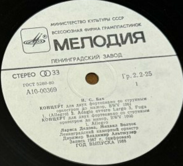 И. С. Бах. Концерты для двух фортепиано и струнного оркестра