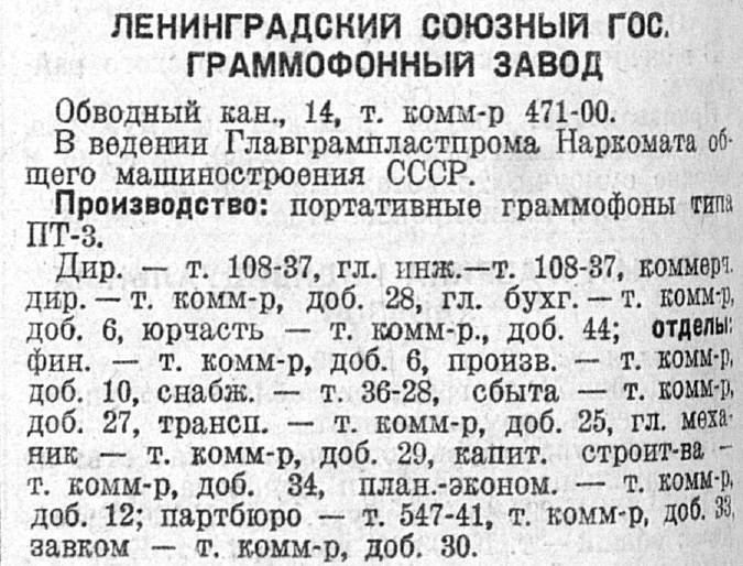 Ленинградский союзный гос. граммофонный завод